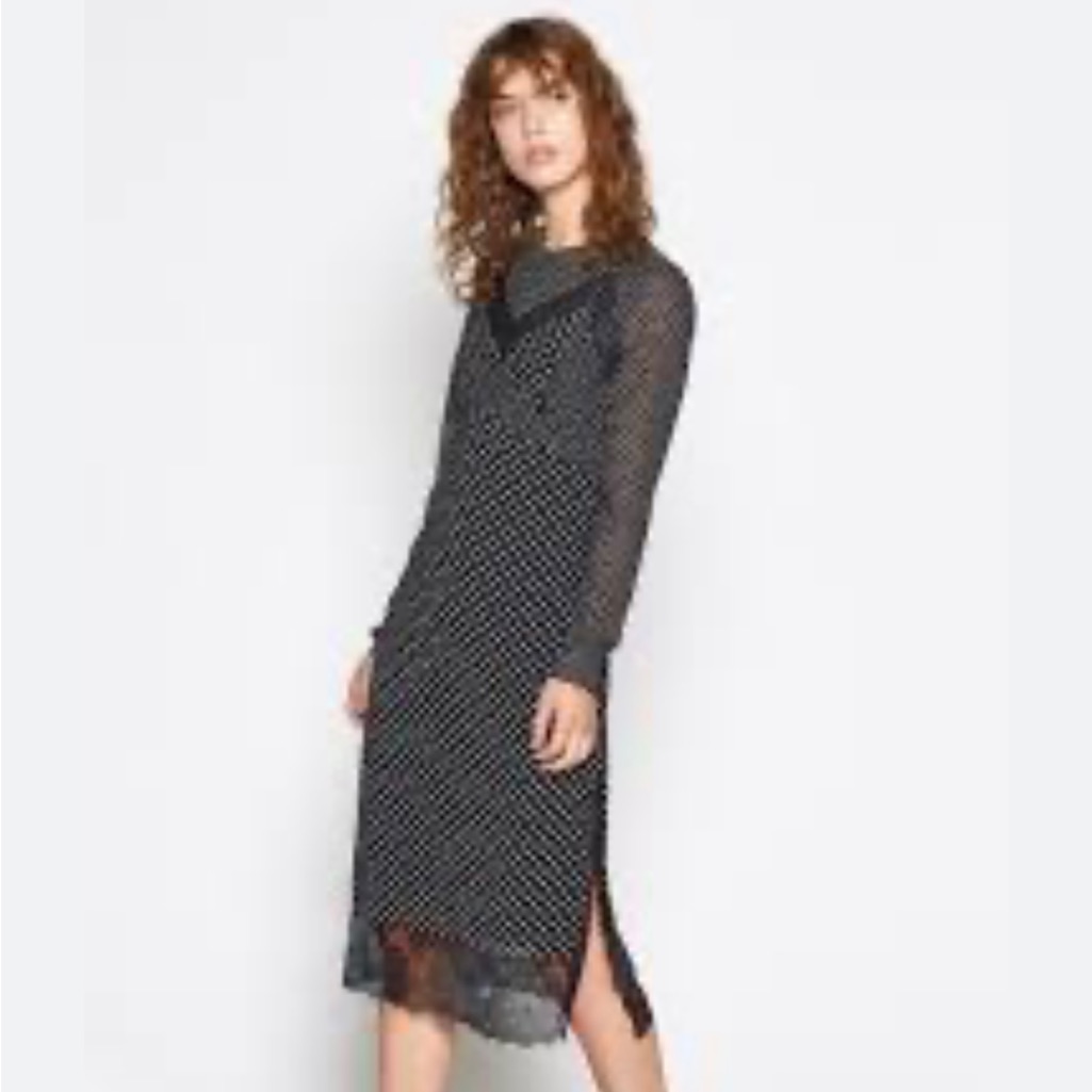 Lovely Joie Black/White Polka Dot Dress Size Xxs. Worn Once.In Perfect Condition
